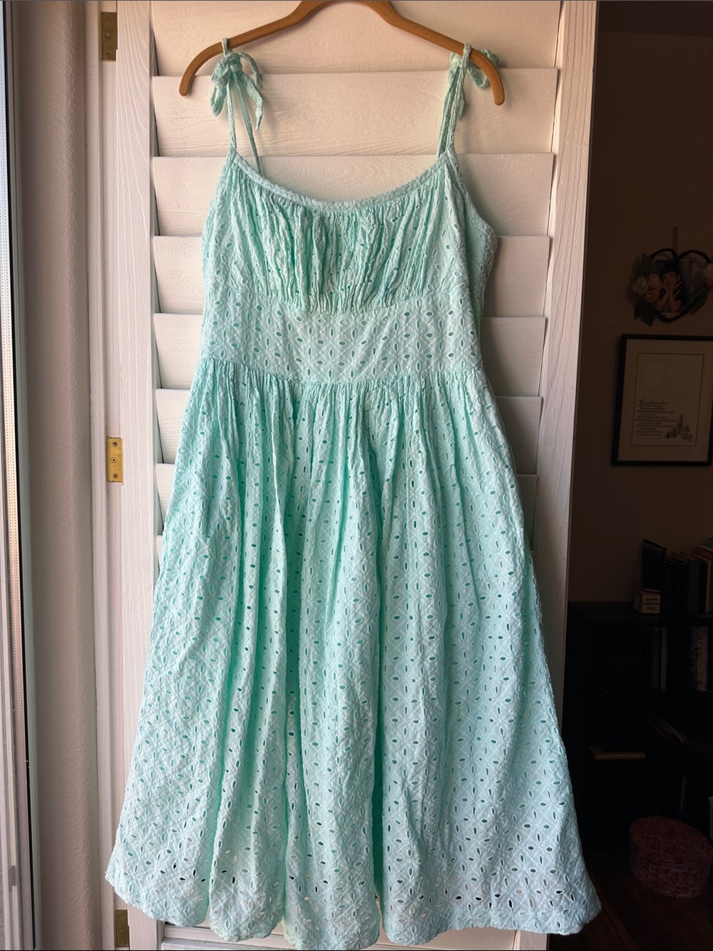 Hearts and Found Etsy Eyelet Tea Midi Pinup Bombshell Handmade Vintage Dress XL